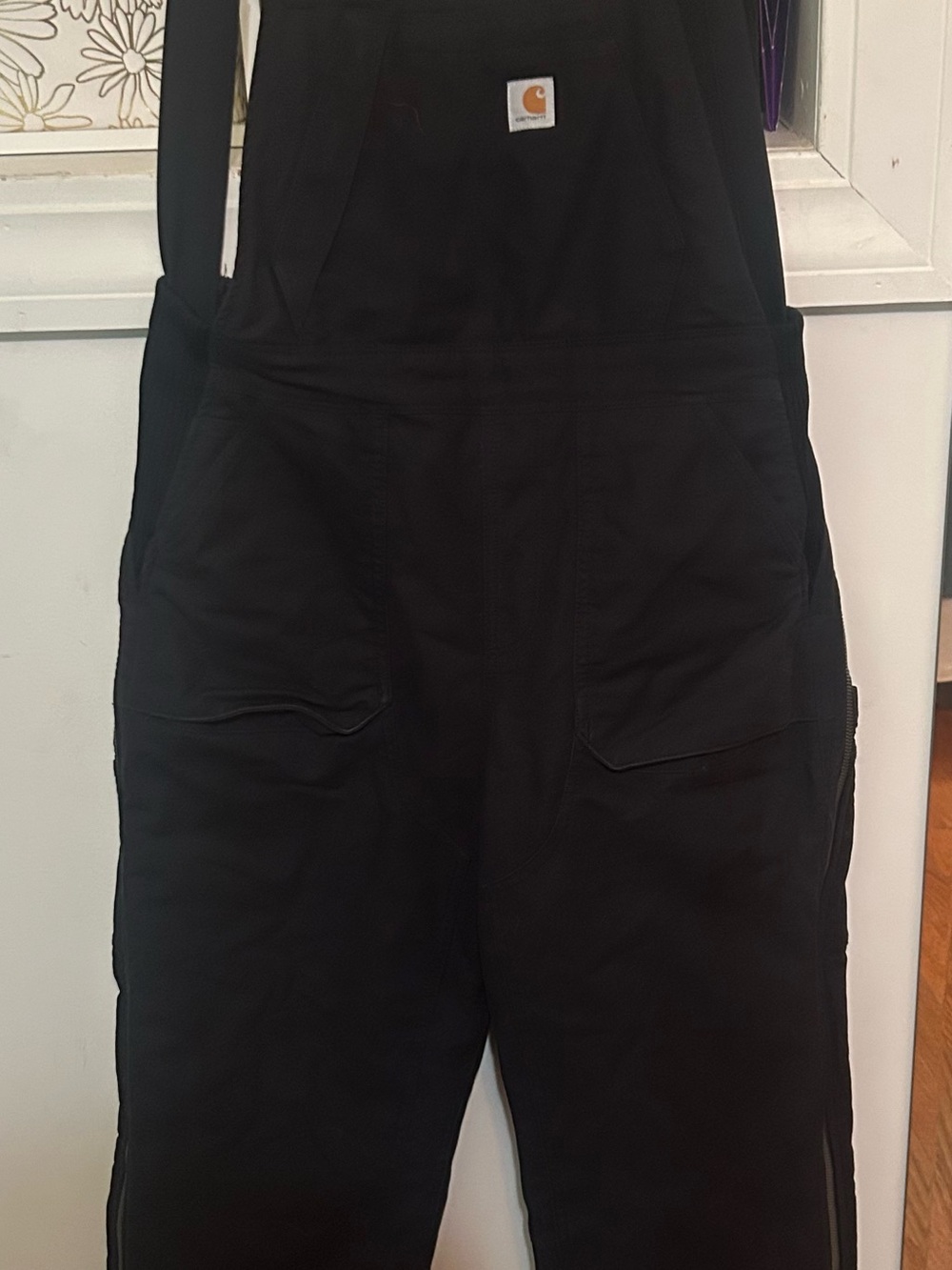 Woman's Carhartt Black Coveralls with Brown Logo Patch - Picture 1 of 11